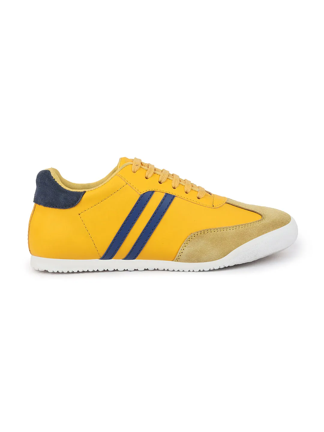 Men Yellow Lace Up Trendy Stylish Outdoor Fashion Sneakers