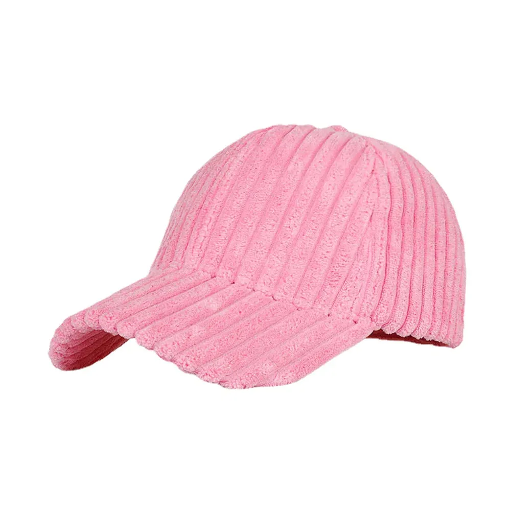 Men Women Striped Corduroy Baseball Cap Sun Hat Outdoor Sunshade Hat