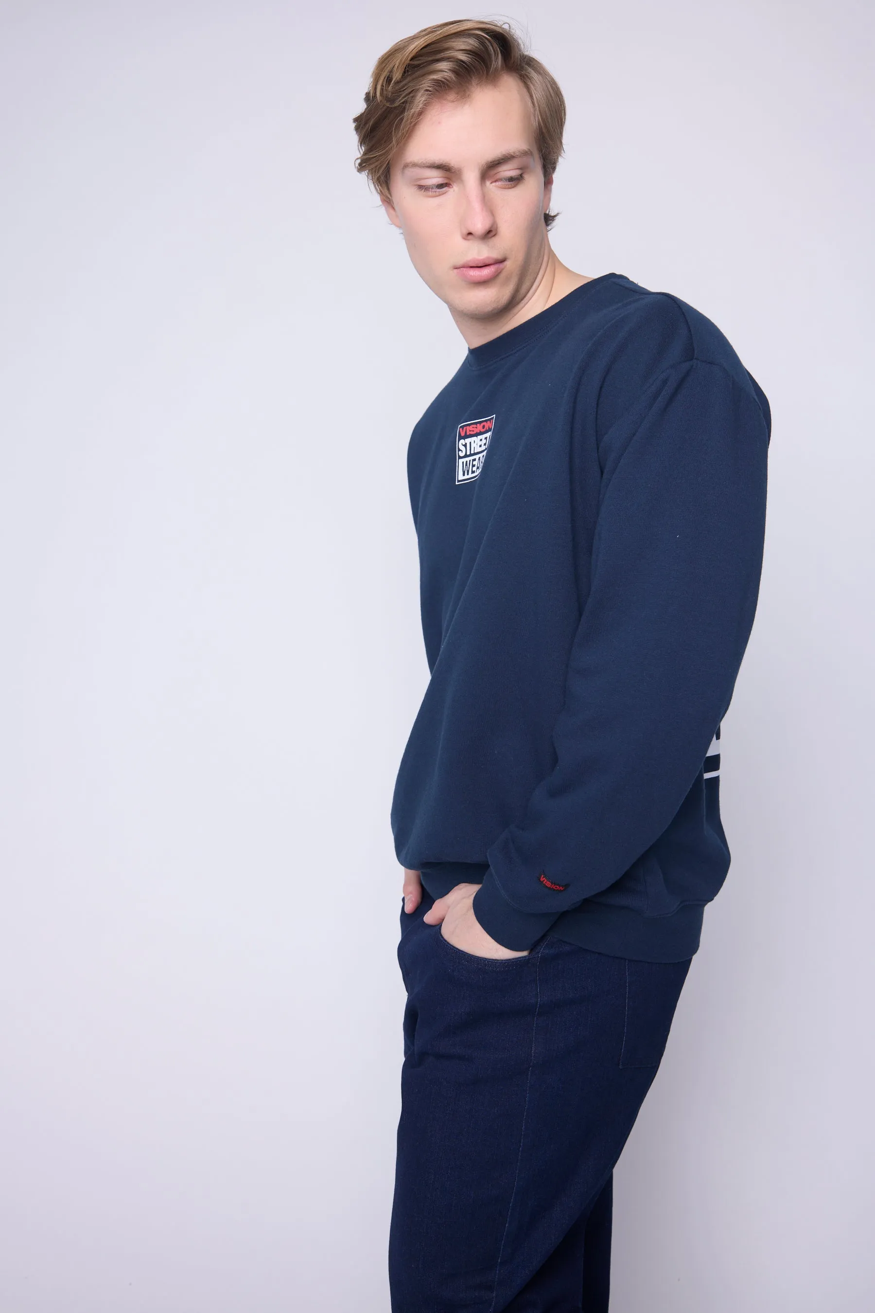 Printed Box Logo Sweatshirt - Navy