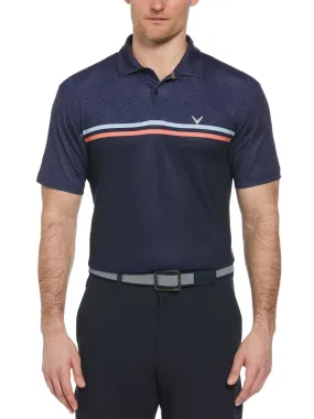 Mens Color Block Pattern Golf Polo