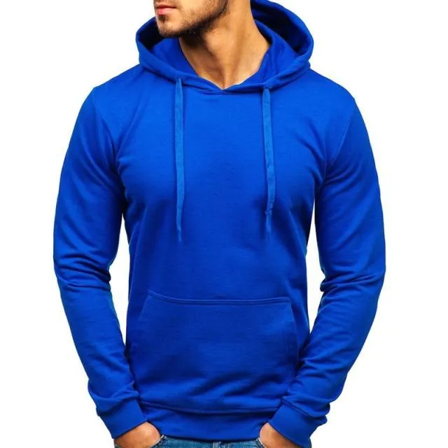 Men's Casual Hoodies Sweatshirts Male black gray Red Hooded Pullovers Solid Color Outerwear Tops 10 Colors M-3XL