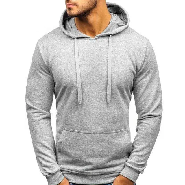 Men's Casual Hoodies Sweatshirts Male black gray Red Hooded Pullovers Solid Color Outerwear Tops 10 Colors M-3XL