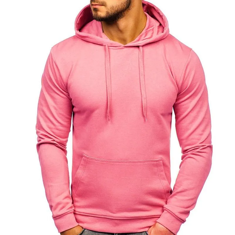 Men's Casual Hoodies Sweatshirts Male black gray Red Hooded Pullovers Solid Color Outerwear Tops 10 Colors M-3XL