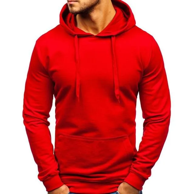 Men's Casual Hoodies Sweatshirts Male black gray Red Hooded Pullovers Solid Color Outerwear Tops 10 Colors M-3XL