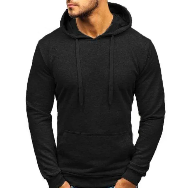 Men's Casual Hoodies Sweatshirts Male black gray Red Hooded Pullovers Solid Color Outerwear Tops 10 Colors M-3XL