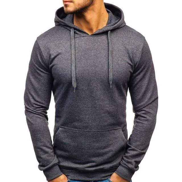 Men's Casual Hoodies Sweatshirts Male black gray Red Hooded Pullovers Solid Color Outerwear Tops 10 Colors M-3XL