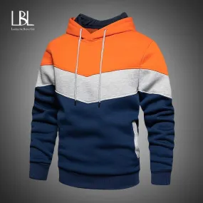 Mens Fleece Hoodies  Autumn Winter Streetwear Hooded Sweatshirt Fashion Hoodie Casual hip hop Sweatshirt New Men Tracksuit