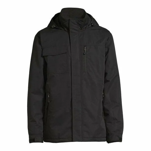 Men's midweight black hooded Jacket