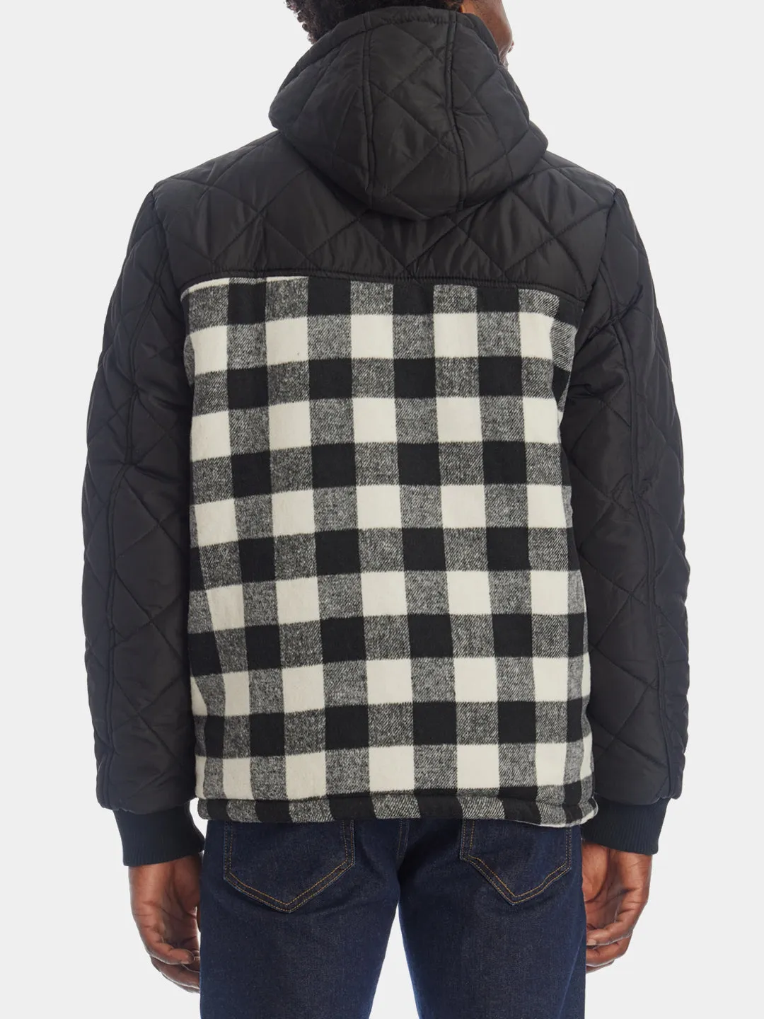 Quilted Sleeve Flannel Jacket