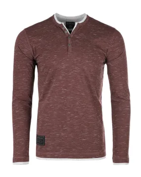 Men's Long Sleeve Double Layered Y-Neck Fashion Henley