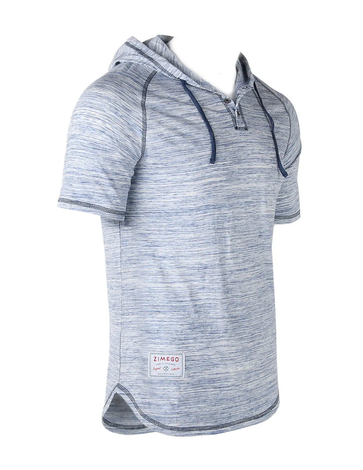 Short Sleeve Raglan Henley Hoodie