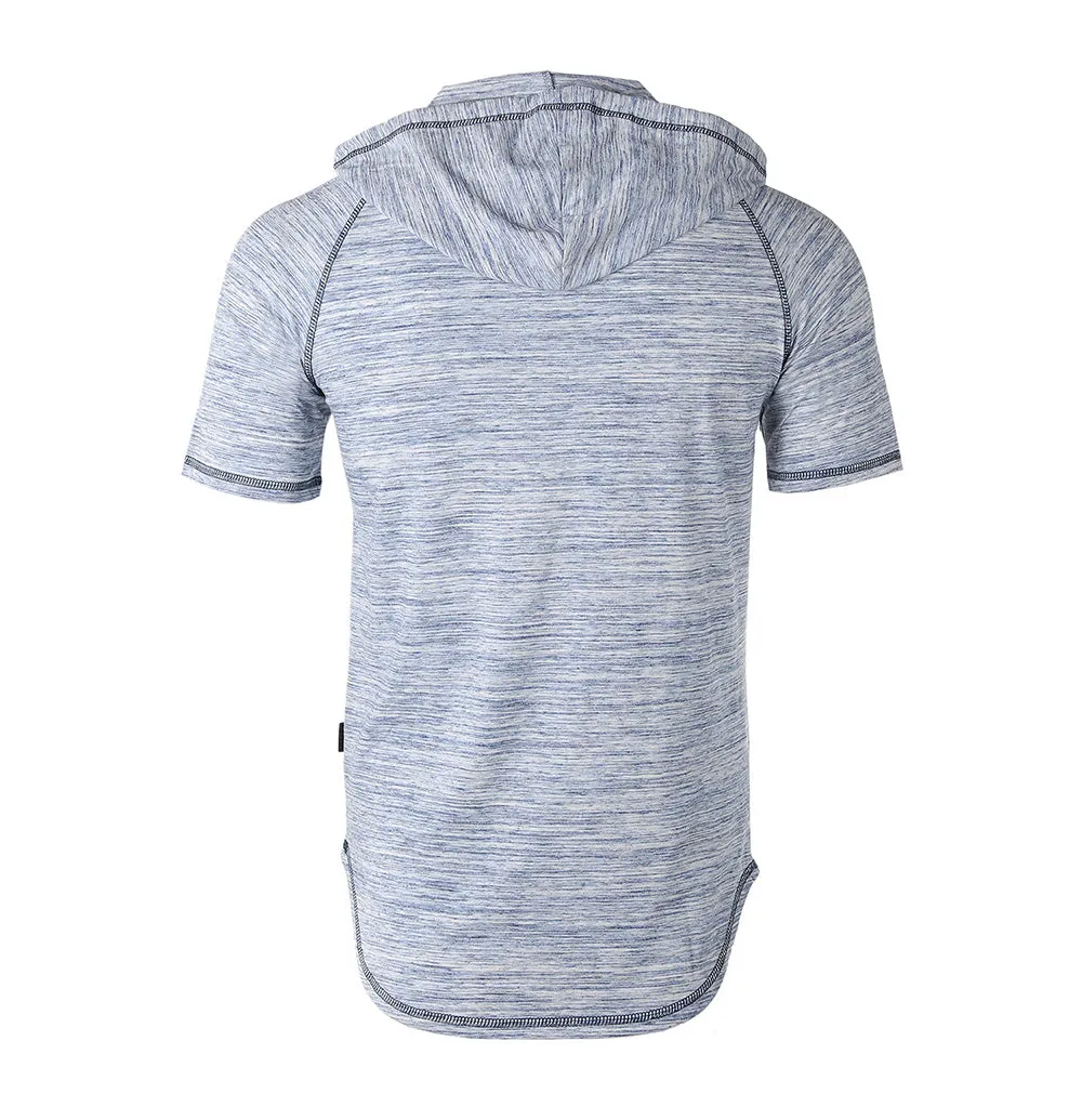 Short Sleeve Raglan Henley Hoodie