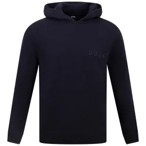 Mistico Knitted Wool Regular Fit Hoodie Dark Blue - W23