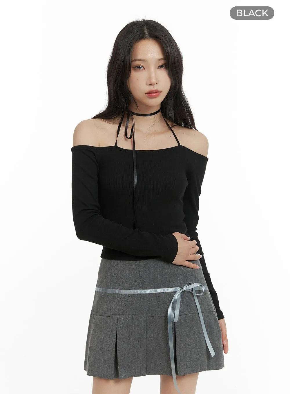 Neck Strap Off-Shoulder Crop Top CM426