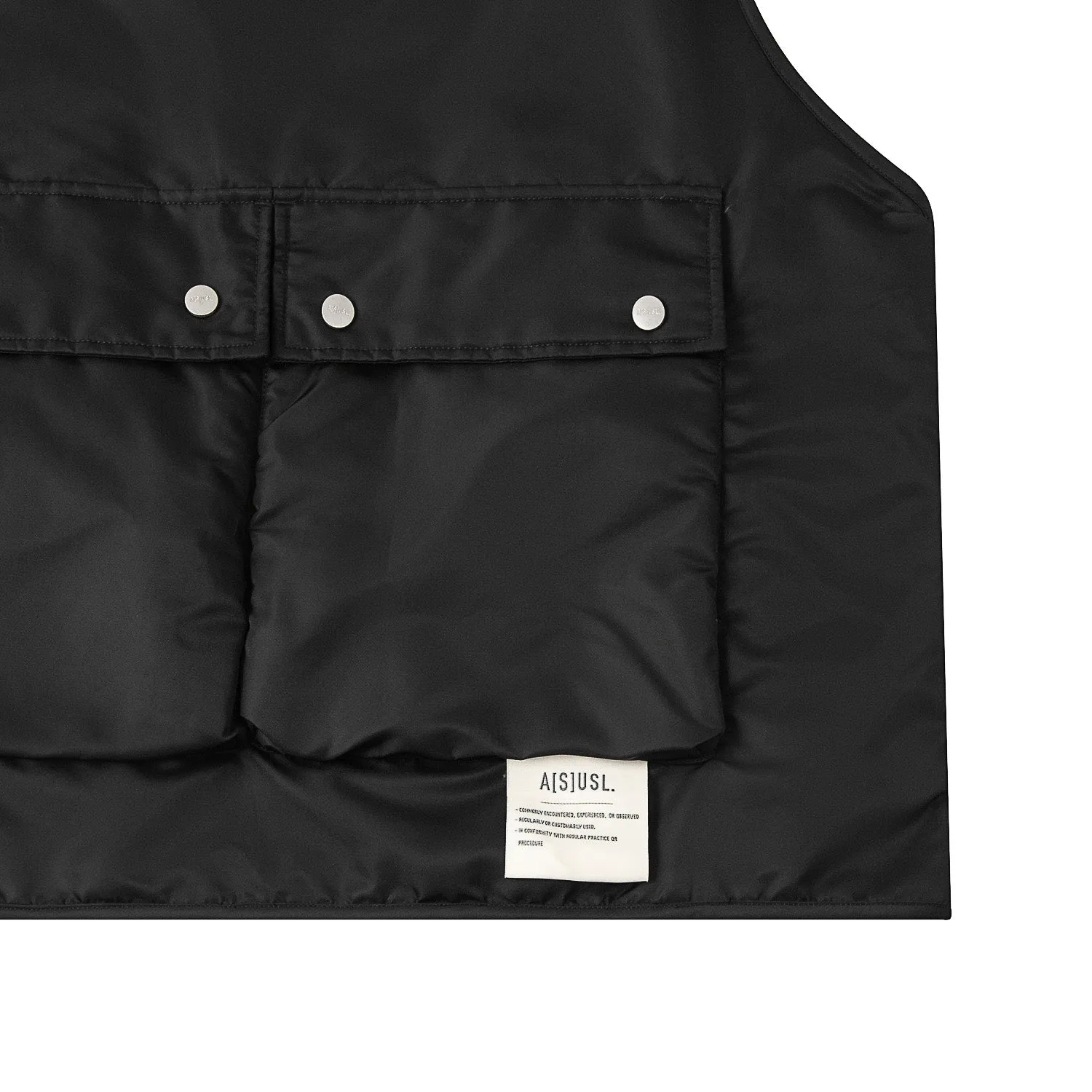 A[S]USL REVERSIBLE MILITARY VEST-BLACK/CHARCOAL