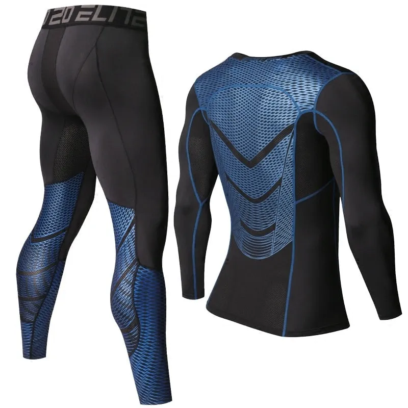 Men T shirts Pants MMA Long Sleeve T-shirt Men's Compression Shirts Fitness Bodybuilding  Clothes MMA Rashguard Sport Suit