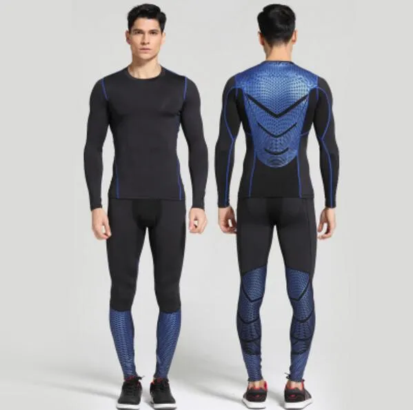 Men T shirts Pants MMA Long Sleeve T-shirt Men's Compression Shirts Fitness Bodybuilding  Clothes MMA Rashguard Sport Suit