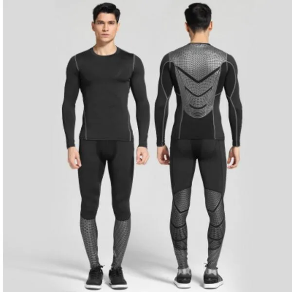 Men T shirts Pants MMA Long Sleeve T-shirt Men's Compression Shirts Fitness Bodybuilding  Clothes MMA Rashguard Sport Suit