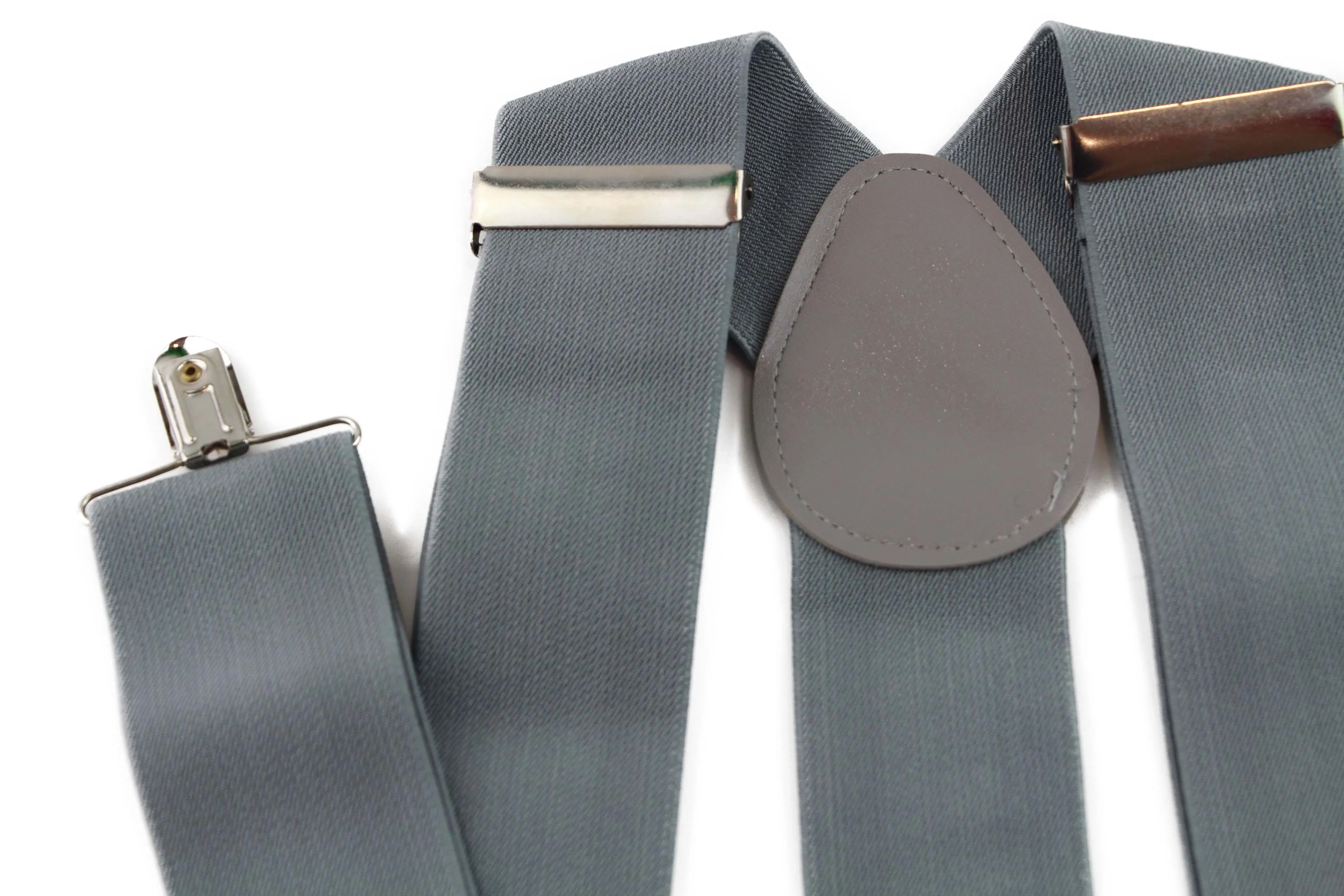 Extra Wide Heavy Duty Adjustable 120cm Grey Adult Mens Suspenders