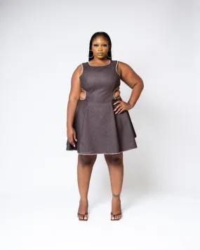 Nyosi Brand Fana Paneled Dress with Cut-Out Embroidered Detail