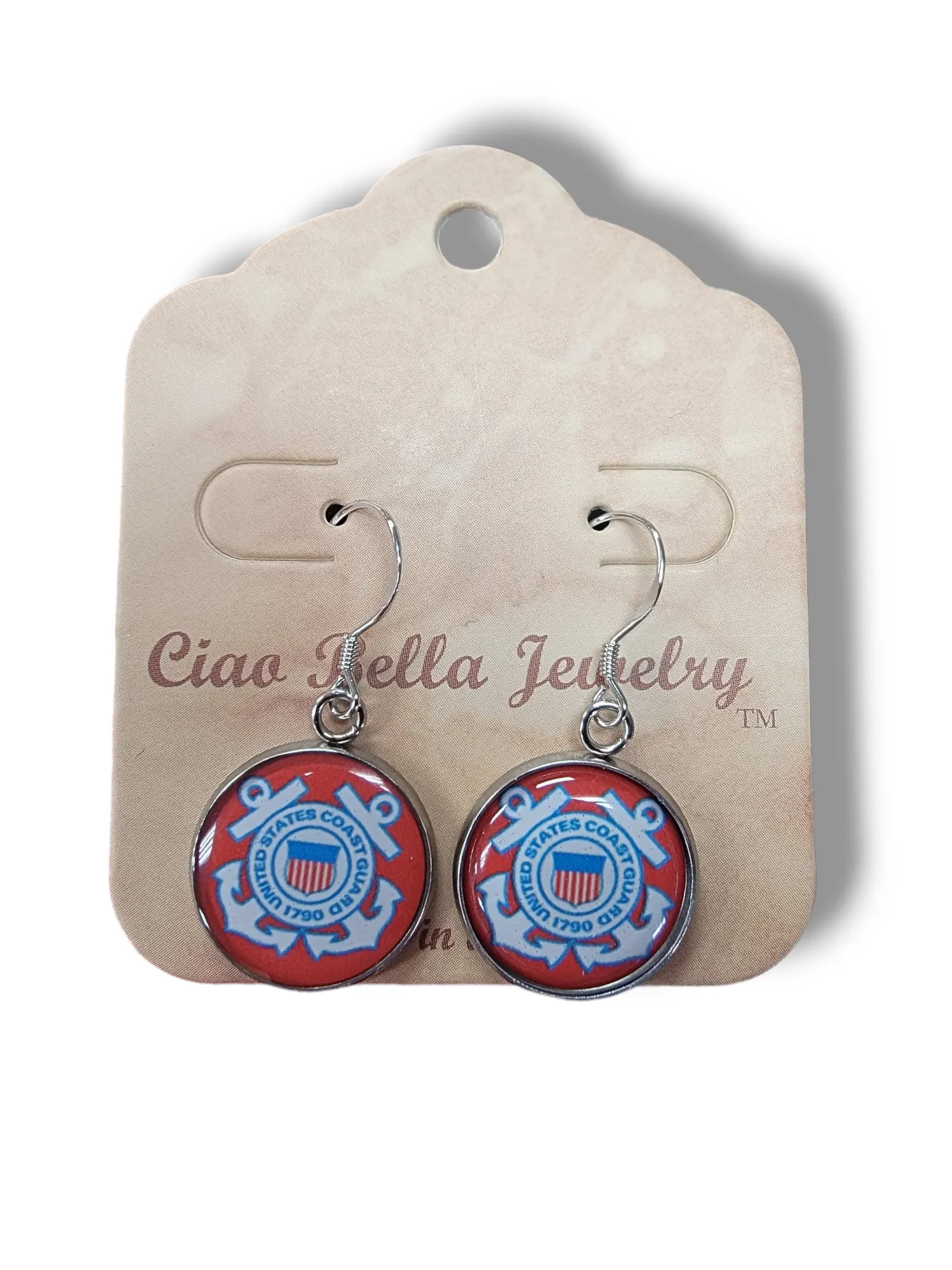 Officially Licensed Coast Guard Earrings - A Proud Symbol of Service and Sacrifice