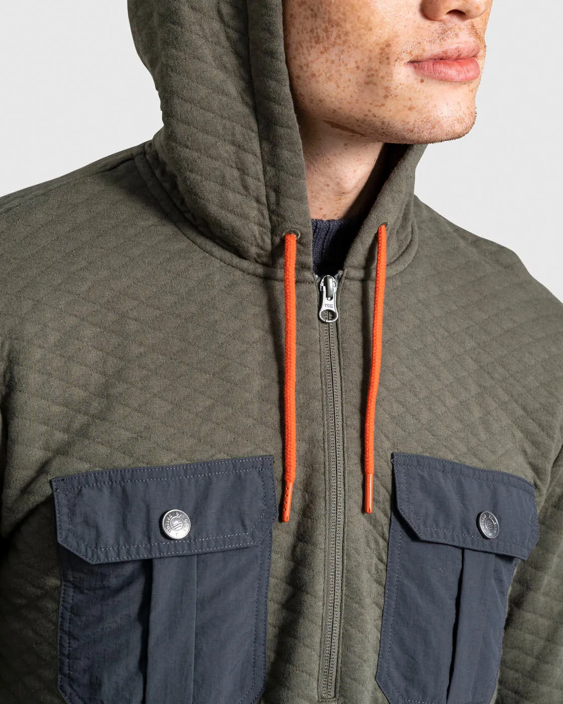 Quilted Quarter Zip Hoodie