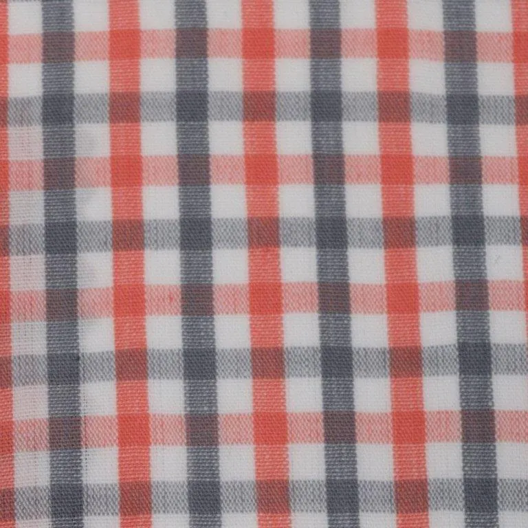 'FX Fusion' Men's Mini Check Button Down - Coral / Grey