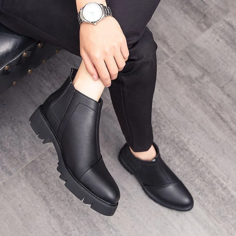 Comfortable Leather Chelsea Ankle Boots - Men's Casual Shoes WC103