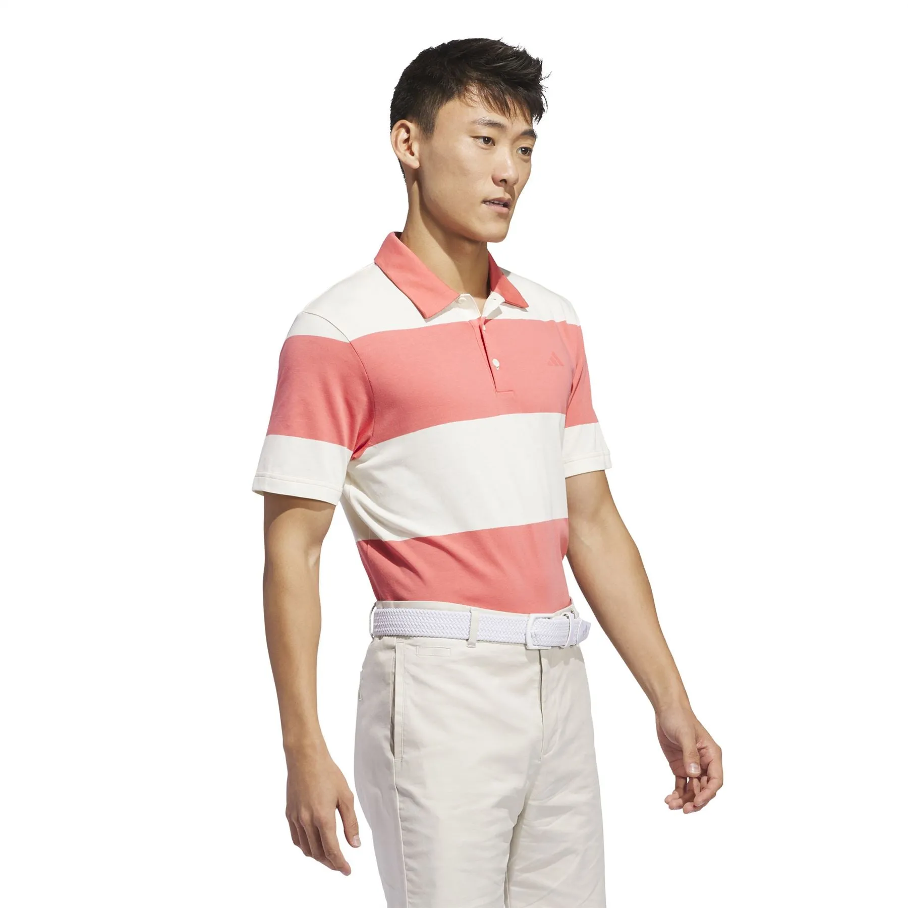 Colourblock Rugby Stripe Regular Fit Core Polo White/Pink - SS24