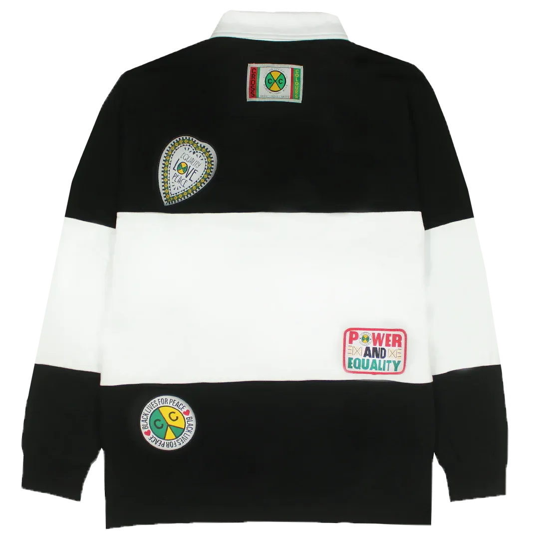 Cross Colours - Wide Stripe Patches Rugby - Black