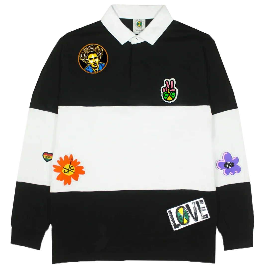 Cross Colours - Wide Stripe Patches Rugby - Black