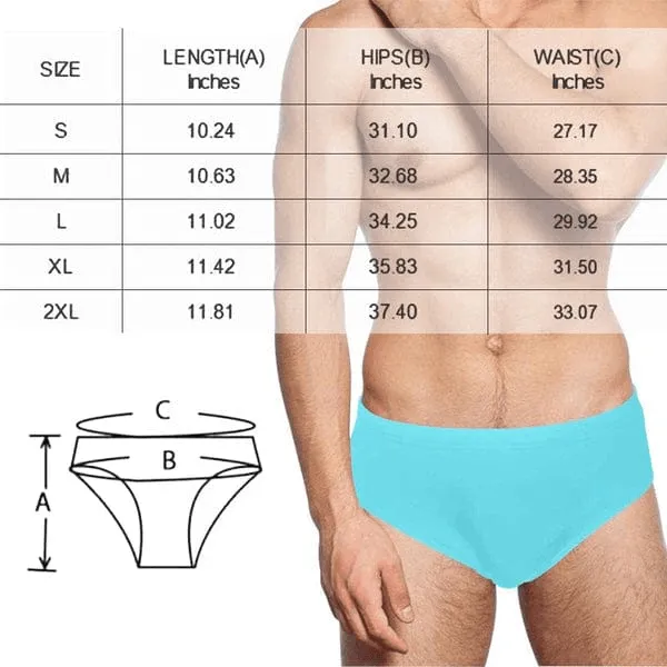 Custom Face Pineapple Men's Swim Shorts Personalized Face Triangle Swim Briefs Quick Dry Swim Shorts