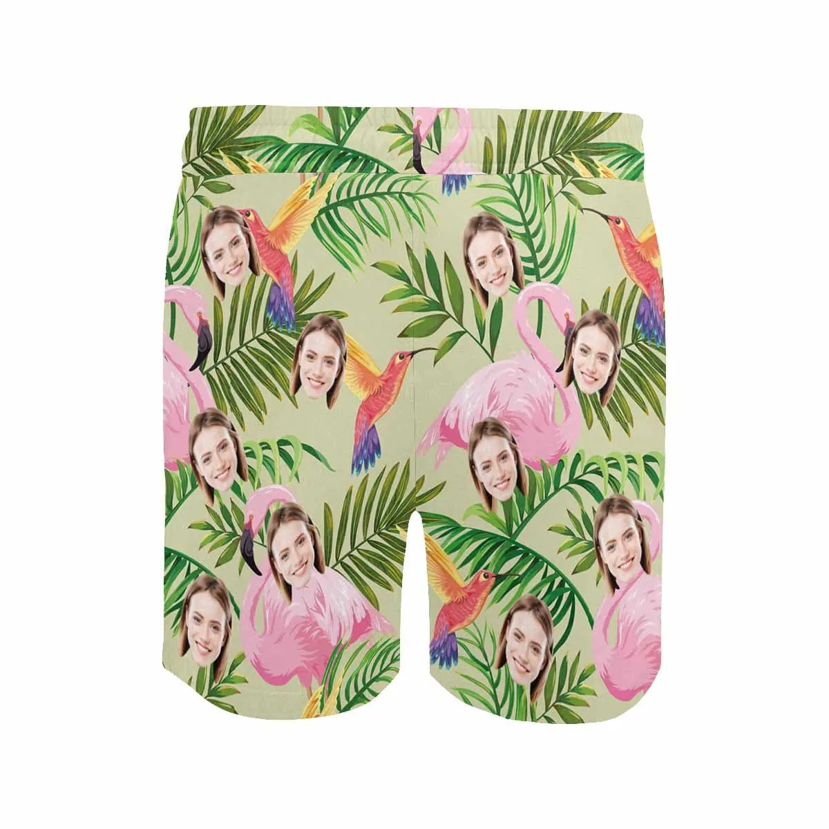 Personalized Swim Trunks Custom Face Birds Men's Quick Dry Swim Shorts Beach Swimsuit