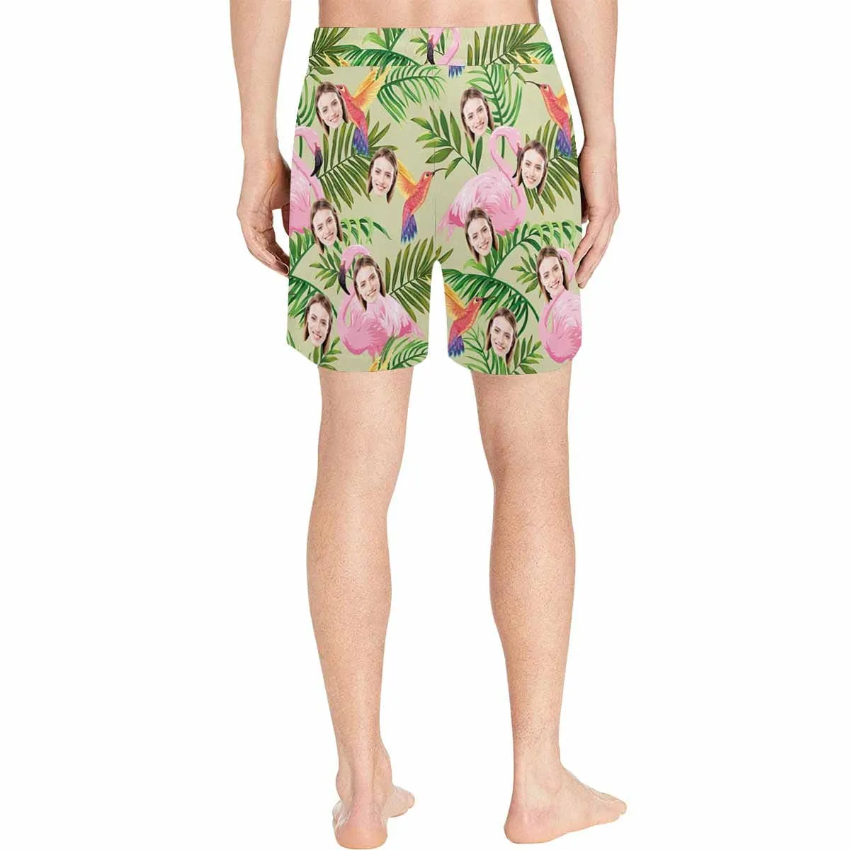 Personalized Swim Trunks Custom Face Birds Men's Quick Dry Swim Shorts Beach Swimsuit