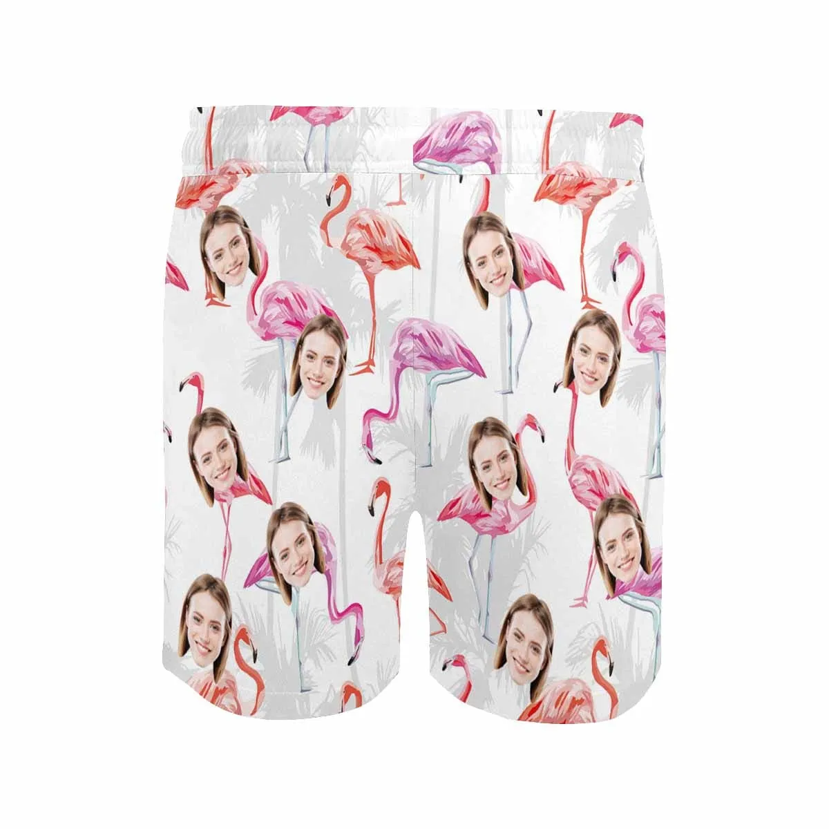 Personalized Swim Trunks Custom Face Flamingo Men's Quick Dry Swim Shorts Beach Swimsuit