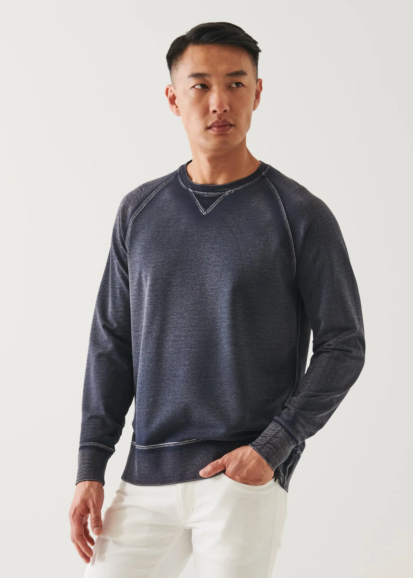 PIMA COTTON FRENCH TERRY VINTAGE WASH SWEATSHIRT