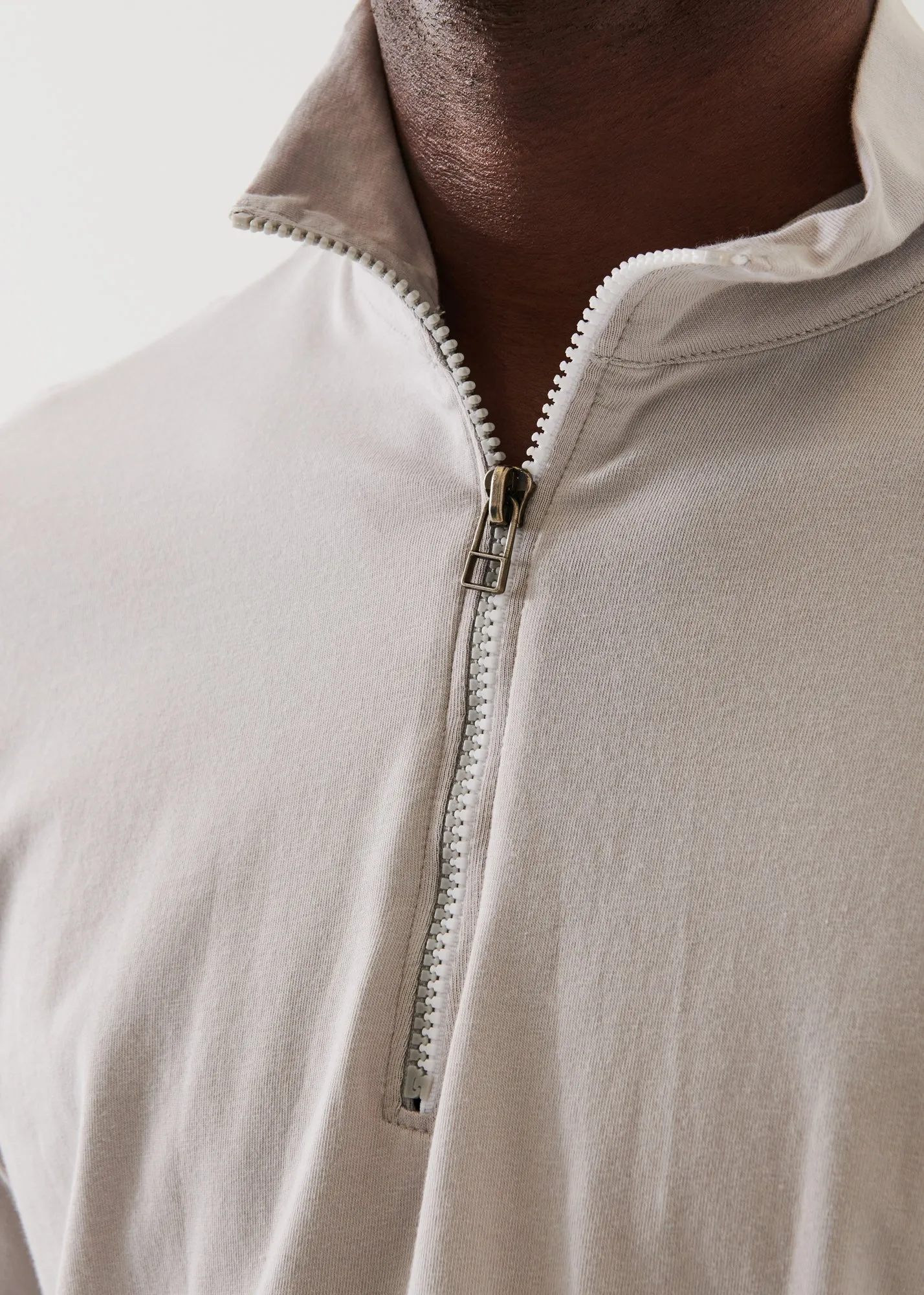 PIMA COTTON STRETCH ZIP MOCK