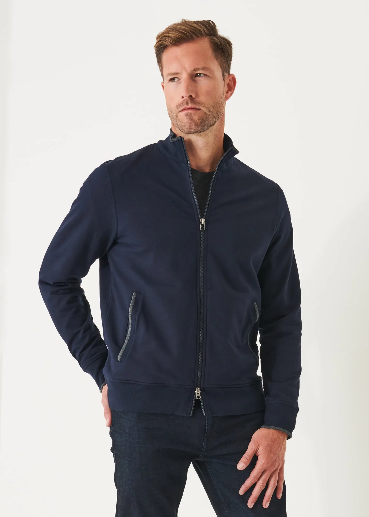 PIMA STRETCH FLEECE TRACK JACKET