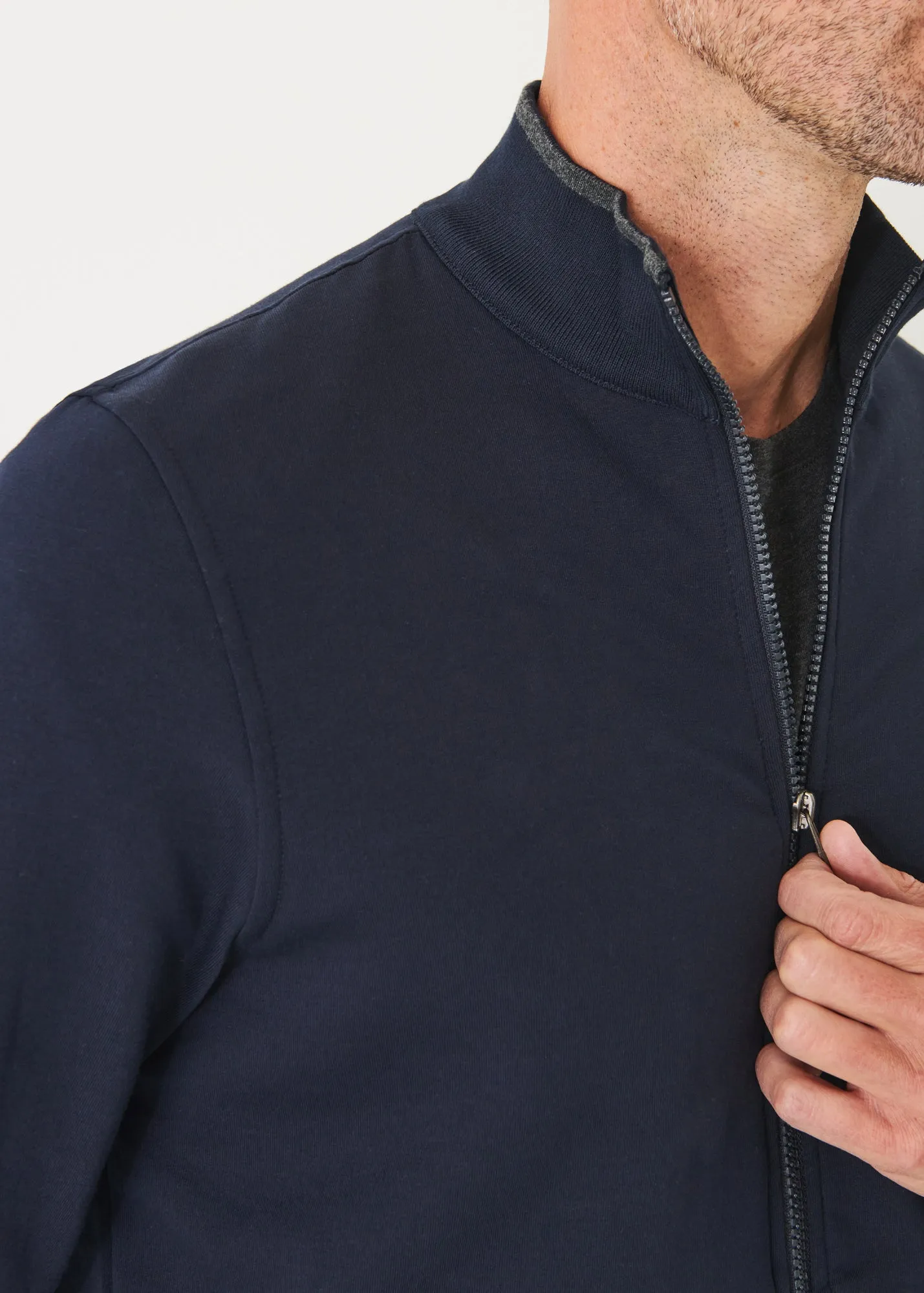 PIMA STRETCH FLEECE TRACK JACKET