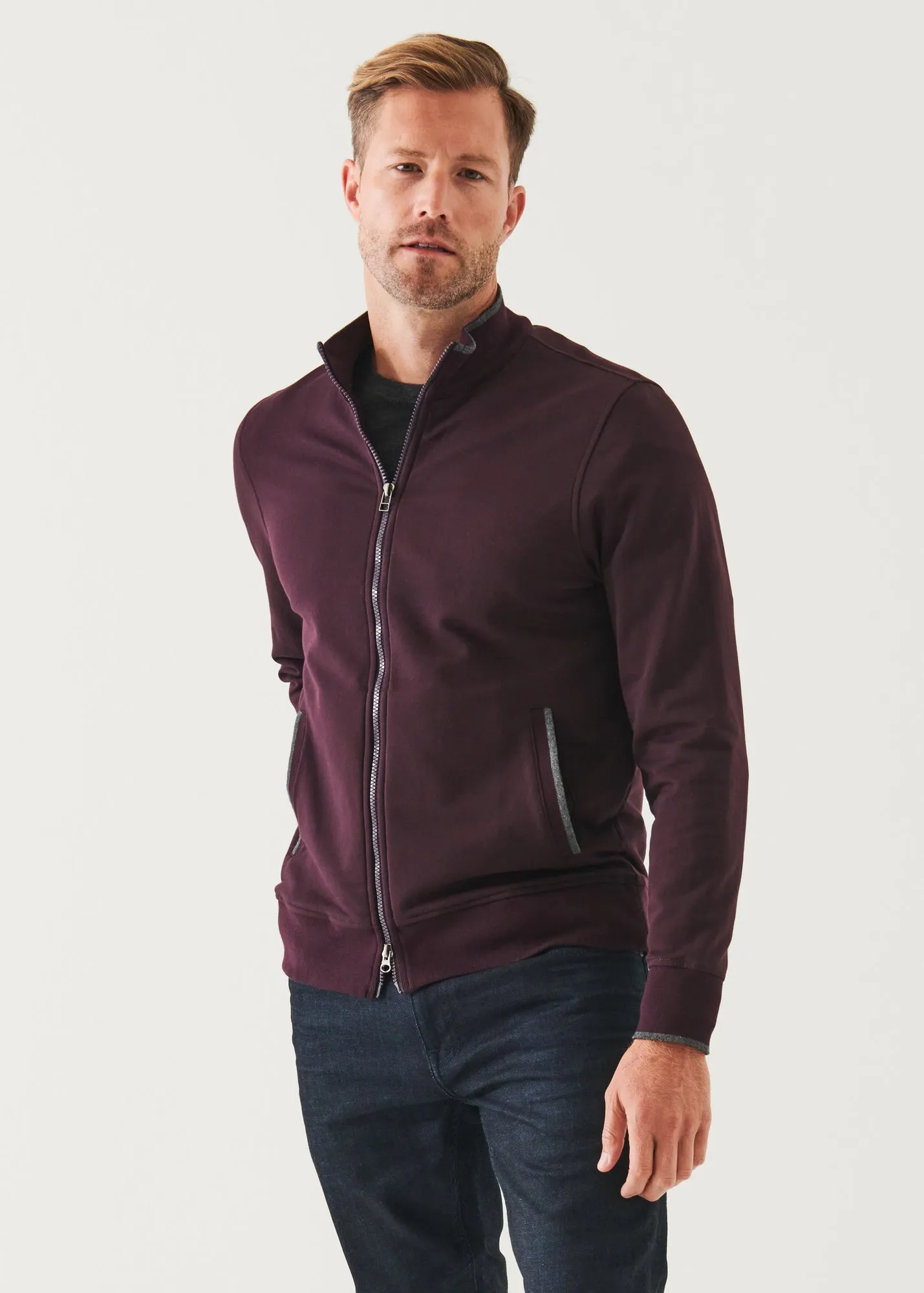 PIMA STRETCH FLEECE TRACK JACKET