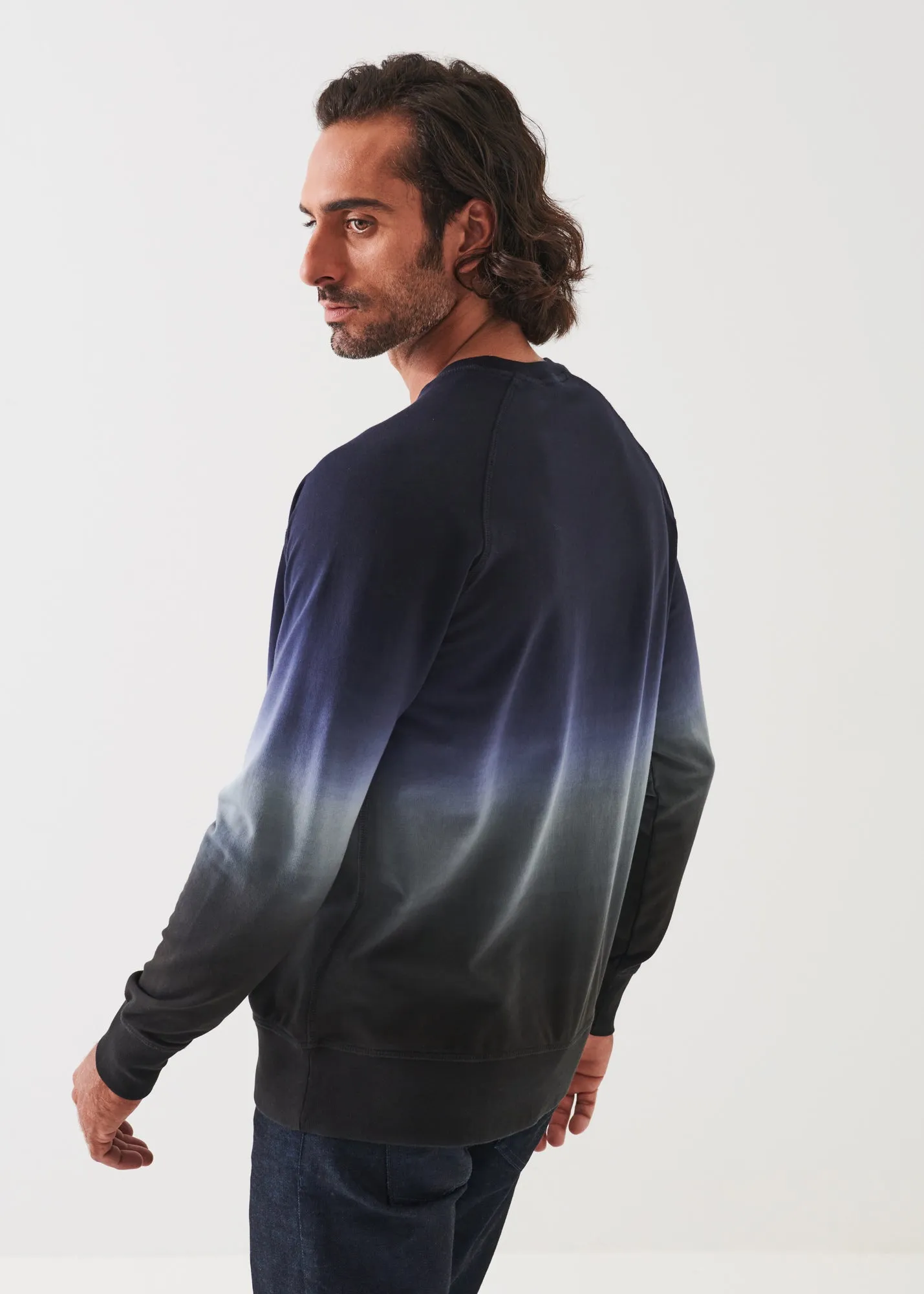 PIMA STRETCH FLEECE DEGRADE CREWNECK