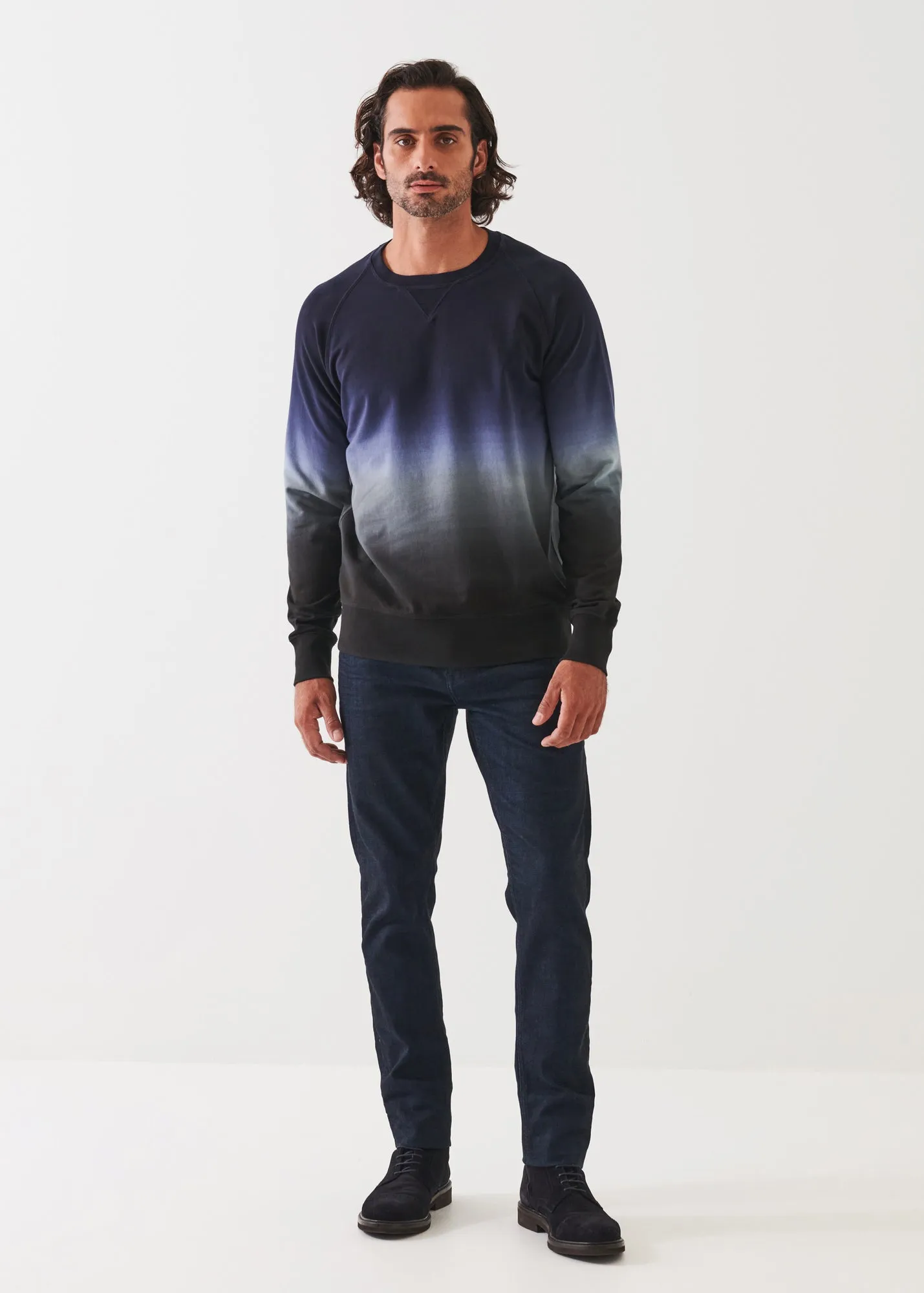 PIMA STRETCH FLEECE DEGRADE CREWNECK