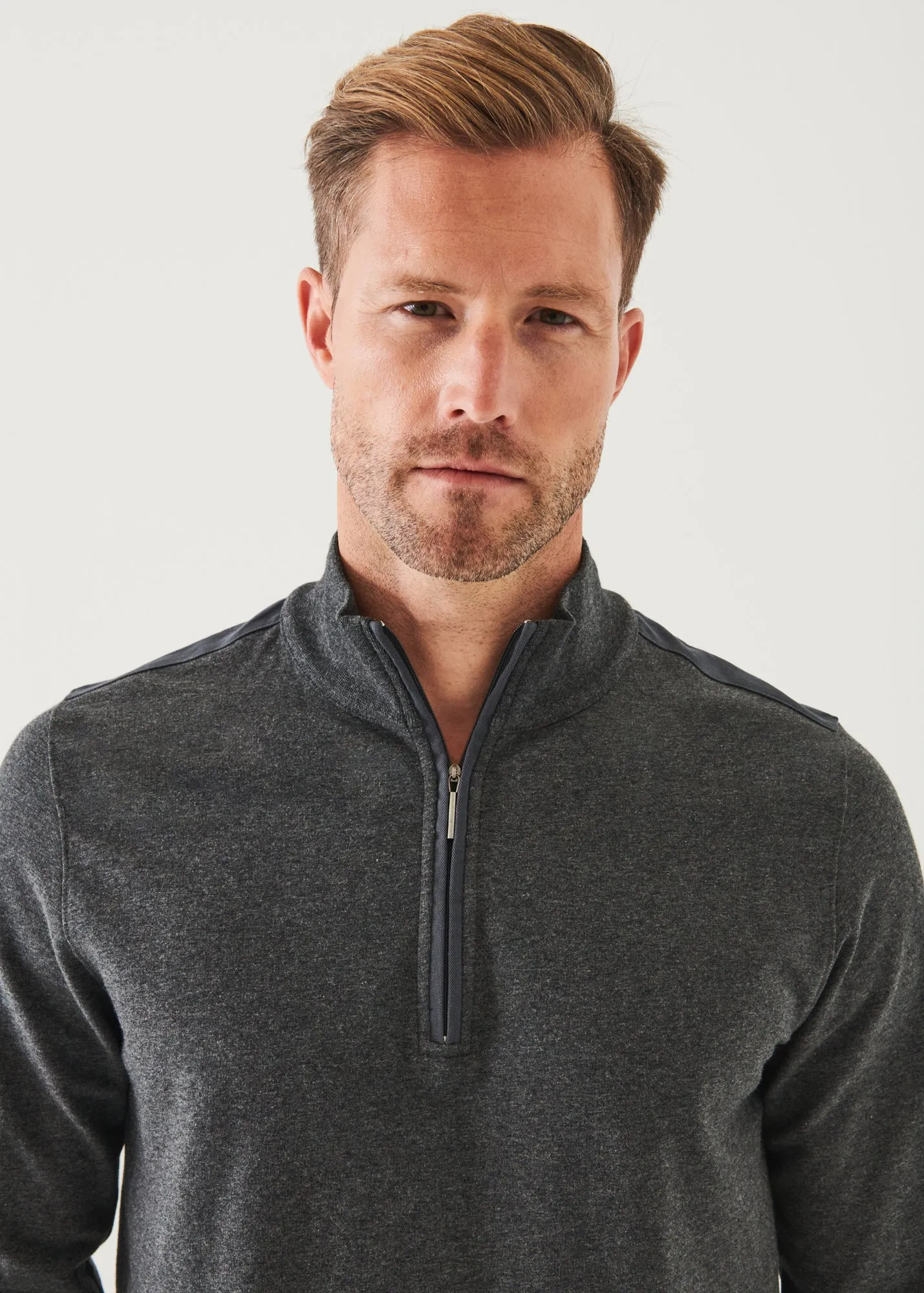 PIMA STRETCH FLEECE QUARTER-ZIP