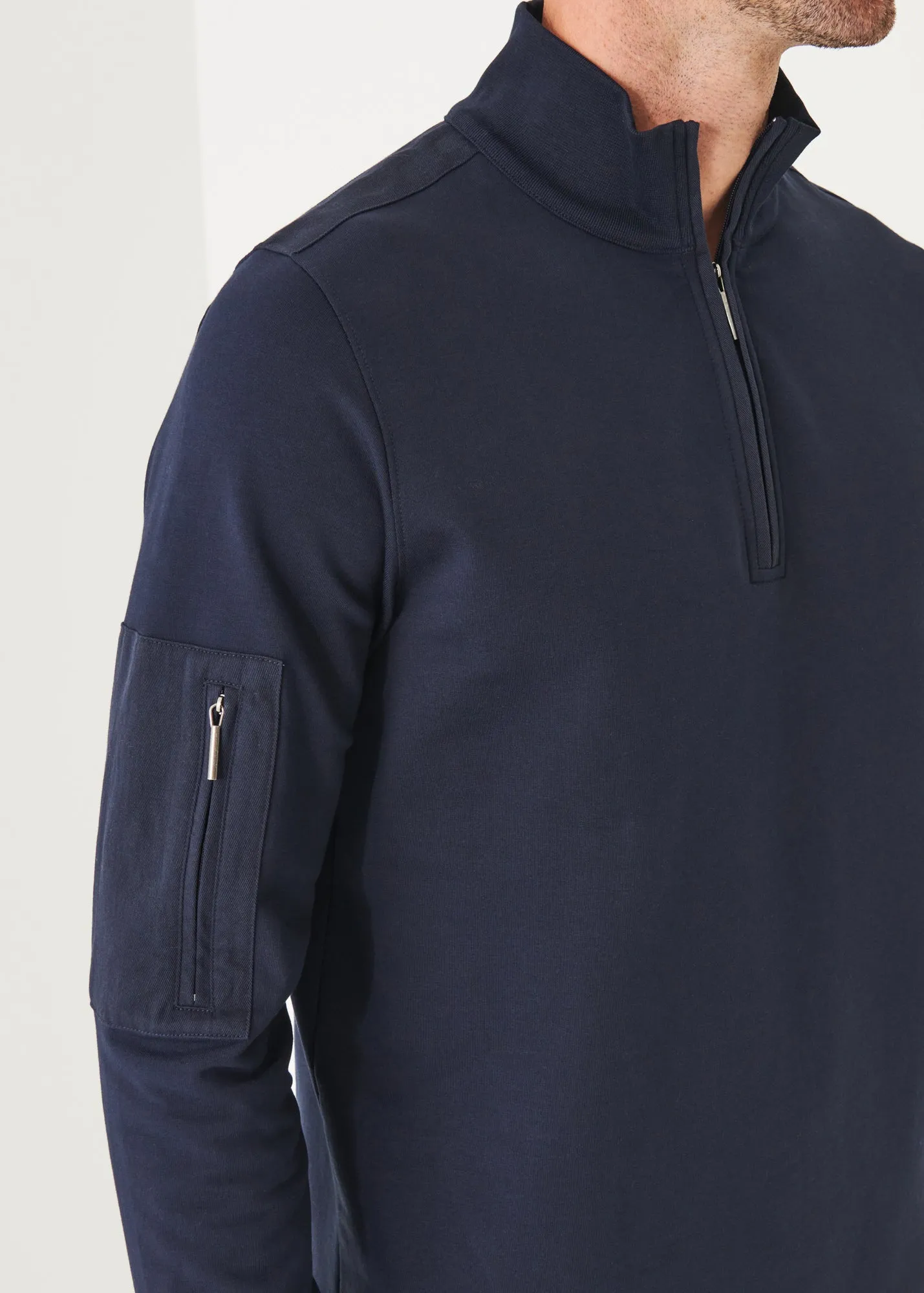 PIMA STRETCH FLEECE QUARTER-ZIP