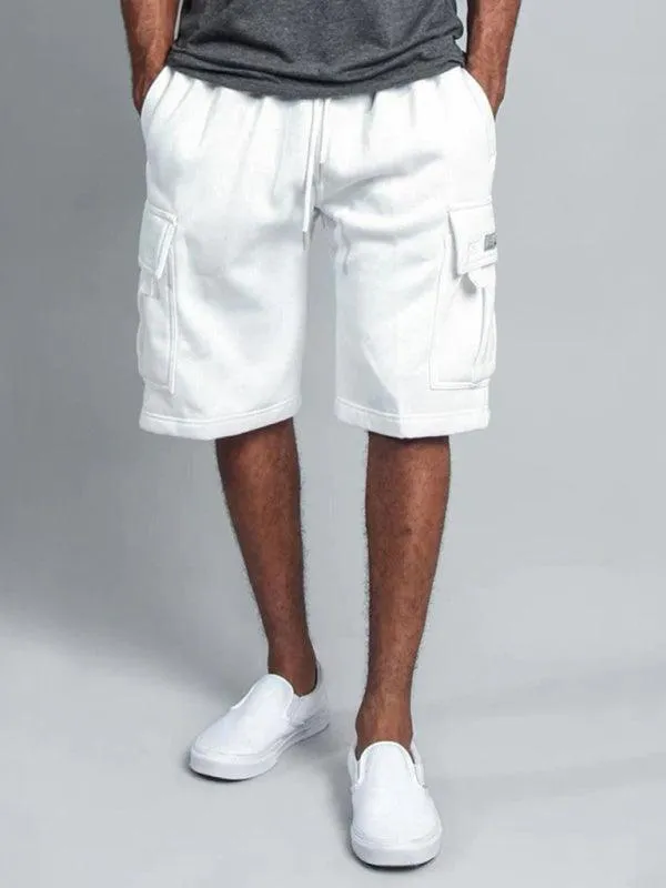 Straight-Leg Men Linen Cargo Shorts