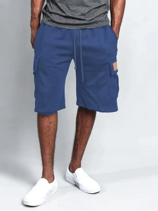 Straight-Leg Men Linen Cargo Shorts