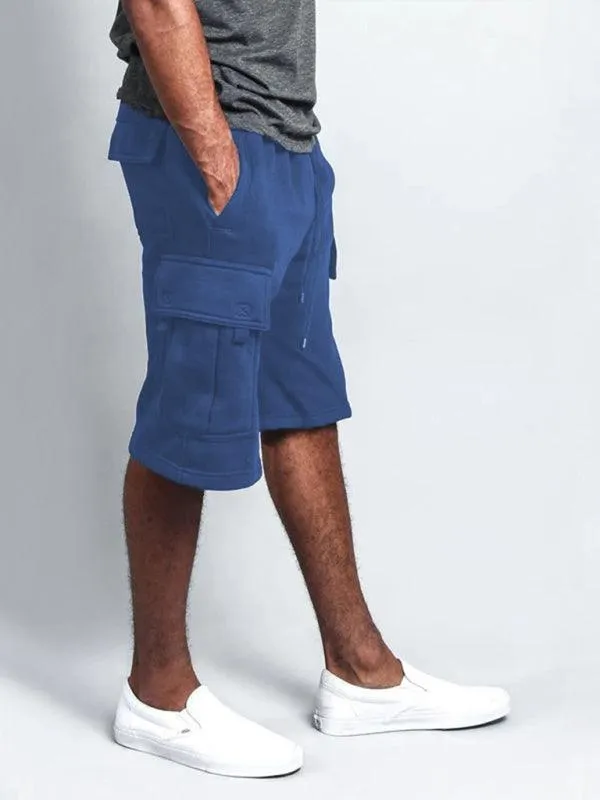 Straight-Leg Men Linen Cargo Shorts