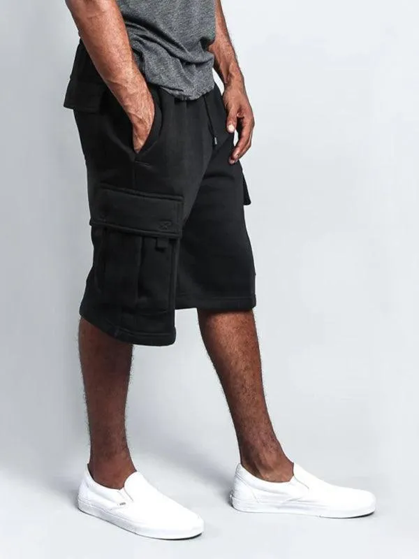 Straight-Leg Men Linen Cargo Shorts