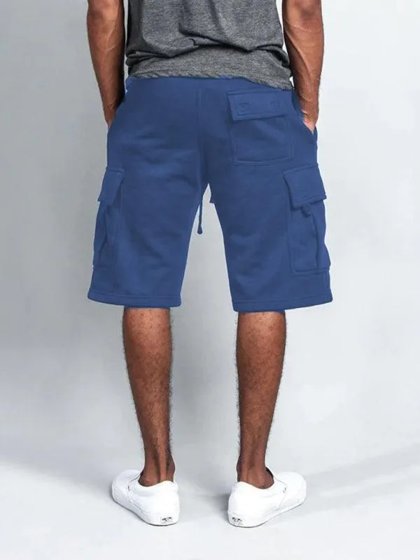 Straight-Leg Men Linen Cargo Shorts