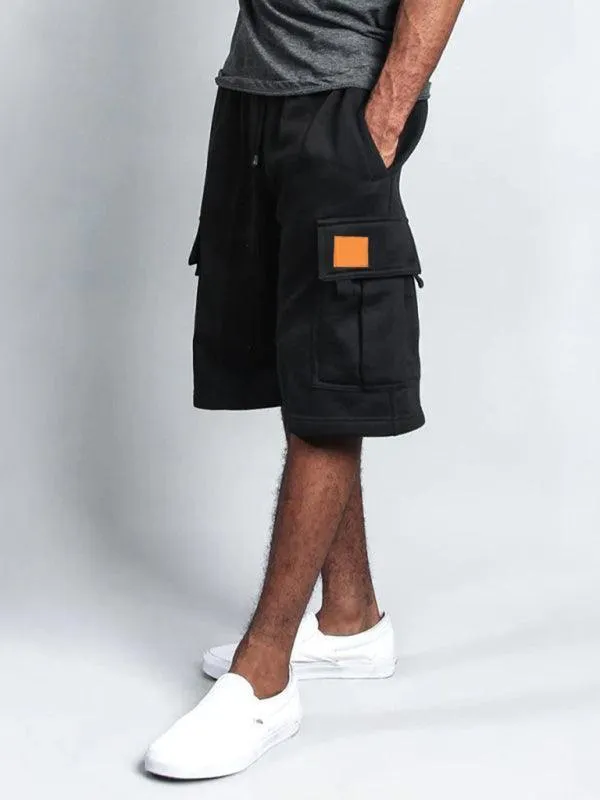 Straight-Leg Men Linen Cargo Shorts